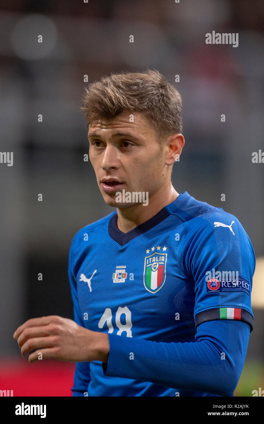 images Nicolò Barella Italy https www alamy com milan italy 17th november 2018 nicolo barella italy during the uefa nations league 2018 2019 match between italy 0 0 portugal at giuseppe meazza stadium on november 17 2018 in milano italy credit maurizio borsariafloalamy live news image225198503 html