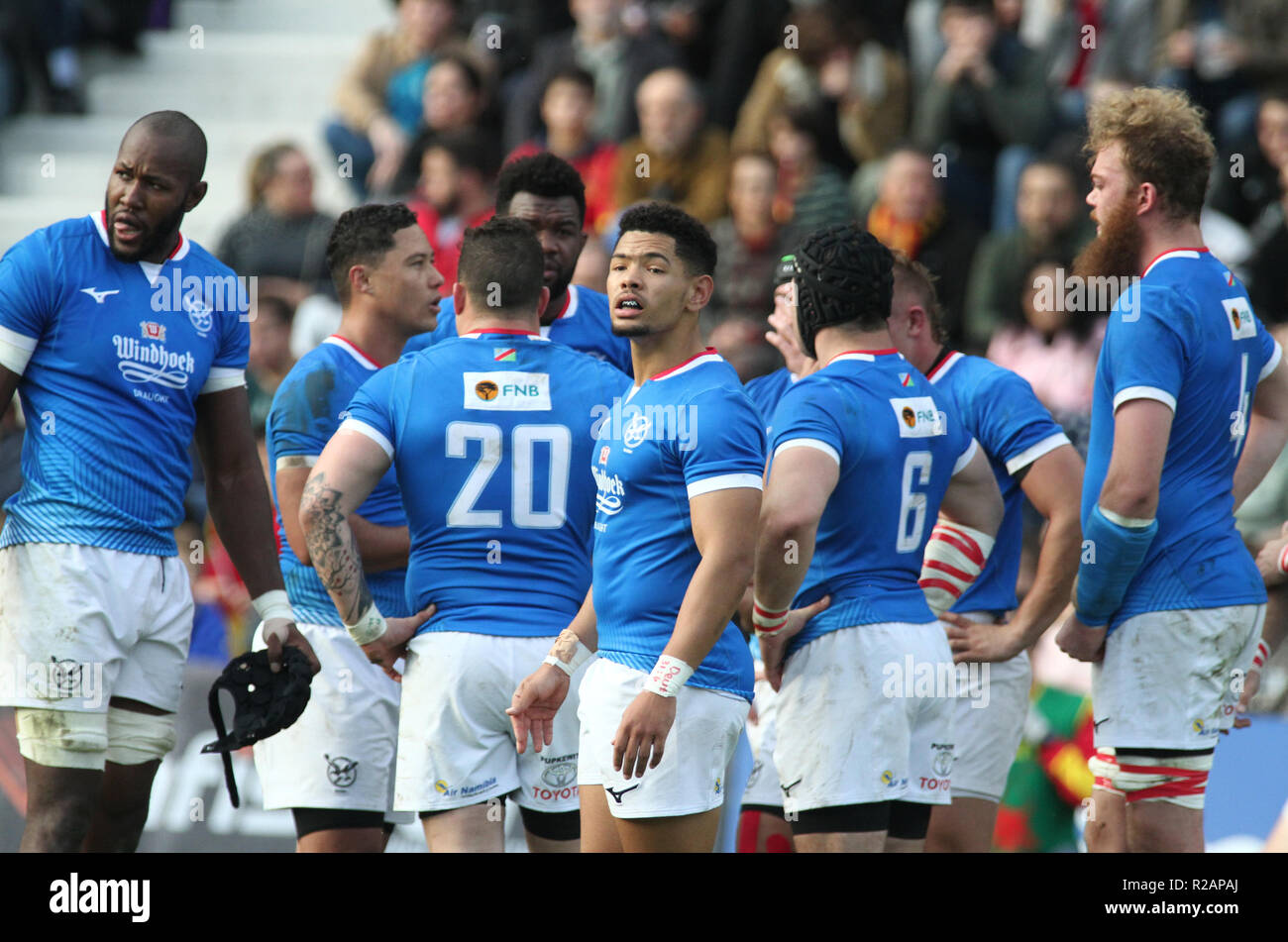 Madrid, Spain. 17th Nov 2018.  Rugby Test Match  Olivier Henrique of Namibia,in during  the match between Spain-Namibia to Universidad Complutence Stadium,to Madrid Spain. Credit: Leo Cavallo/Alamy Live News Stock Photo