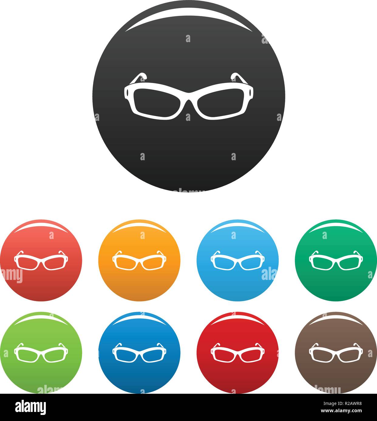 Eyeglasses icon. Simple illustration of eyeglasses vector icons set ...