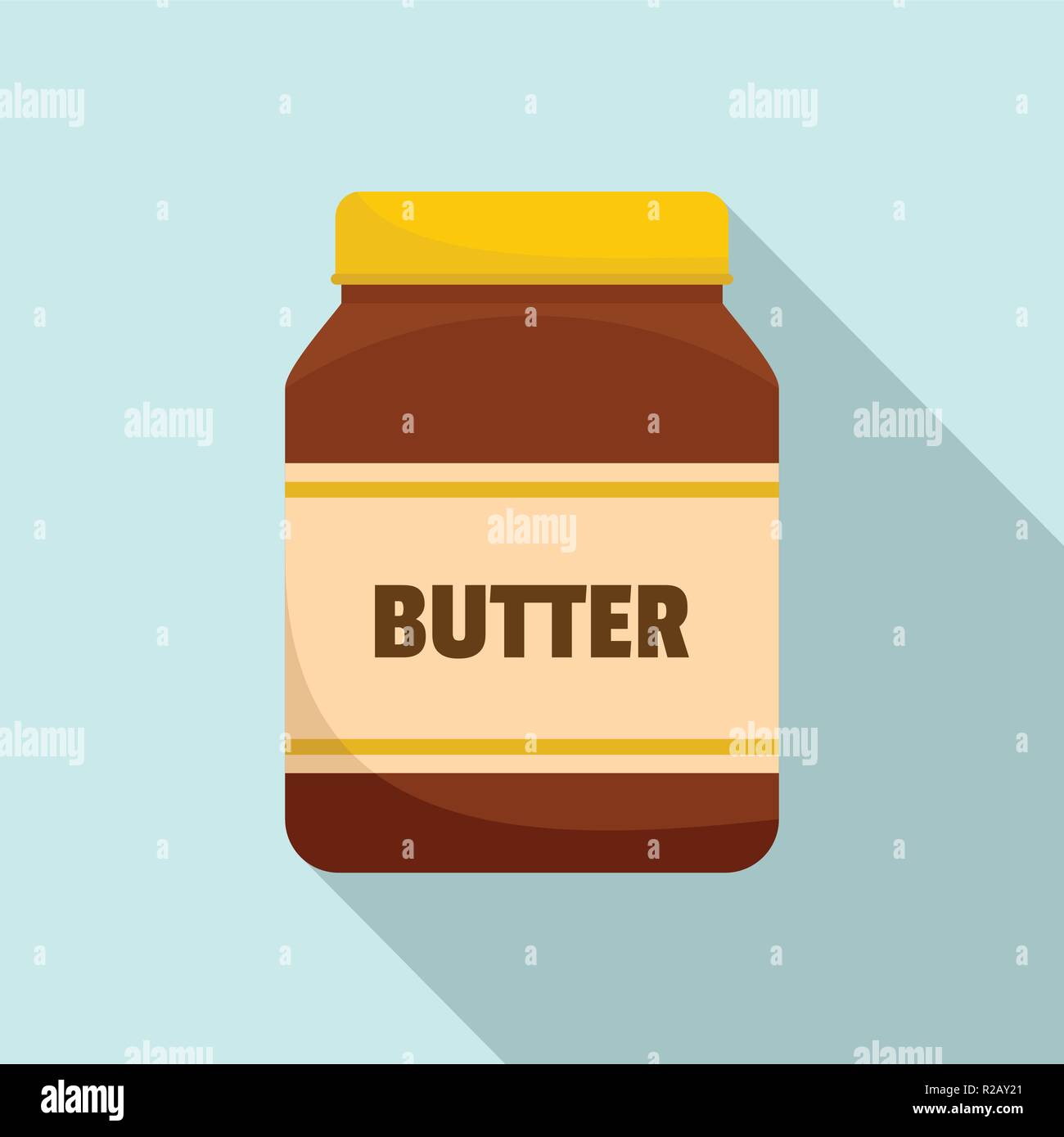 Peanut butter jar icon. Flat illustration of peanut butter jar vector icon for web design Stock