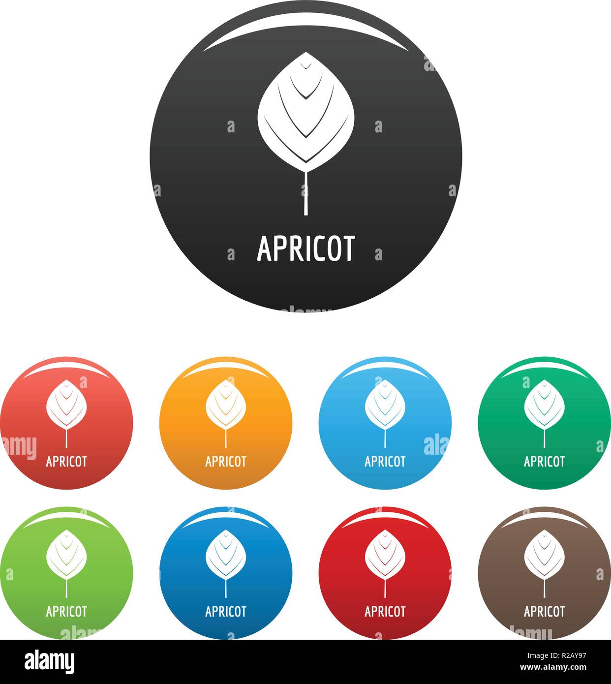 Apricot leaf icon. Simple illustration of apricot leaf vector icons set ...