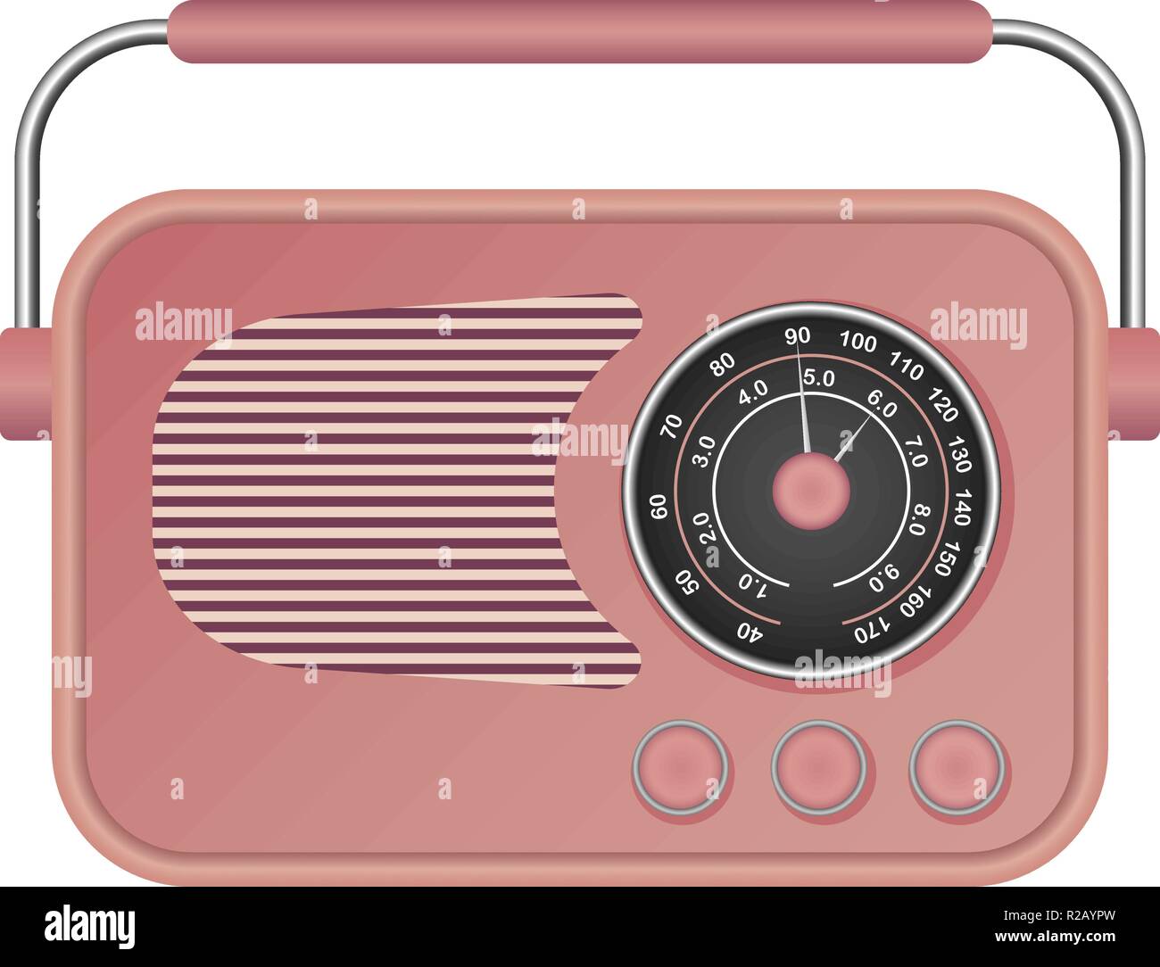 Pink retro radio mockup. Realistic illustration of pink retro radio vector  mockup for web design isolated on white background Stock Vector Image & Art  - Alamy