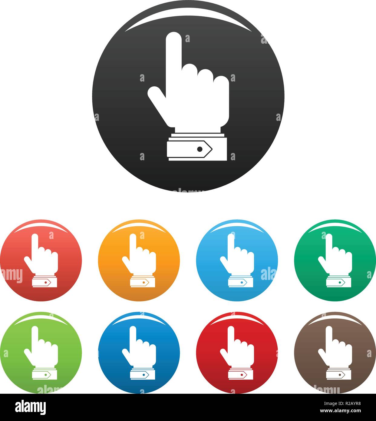 Hand direction icon. Simple illustration of hand direction vector icons ...