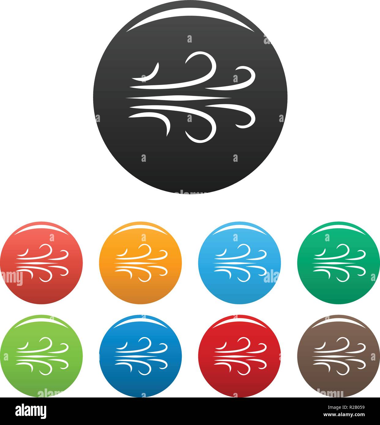 Wind icon. Simple illustration of wind vector icons set color isolated ...