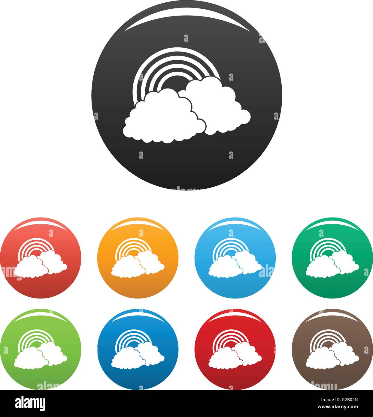 Rainbow icon. Simple illustration of rainbow vector icons set color ...