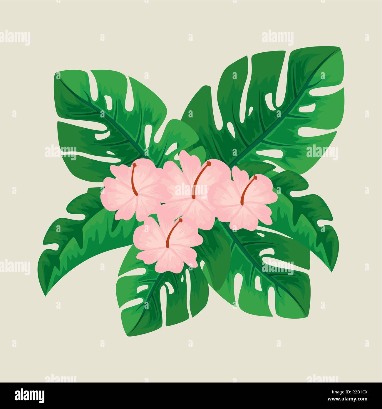 cute flowers with petals and natural leaves Stock Vector Image & Art ...