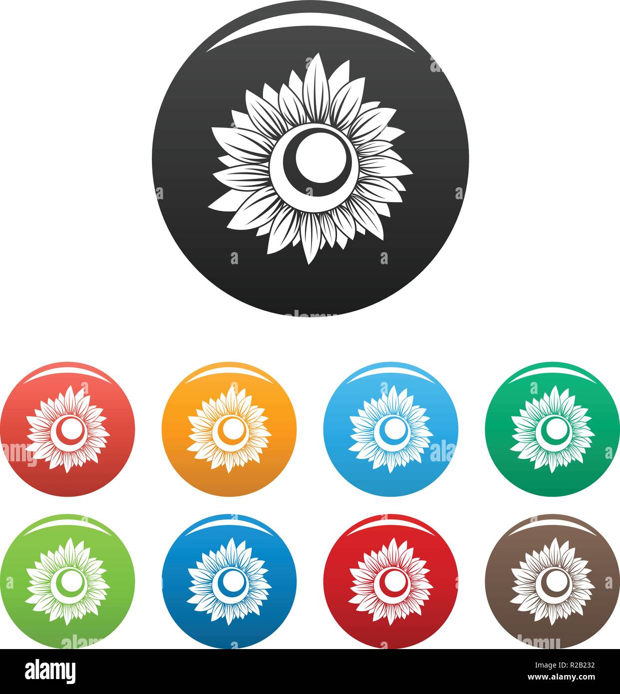 Tall sunflower icon. Simple illustration of tall sunflower vector icons ...