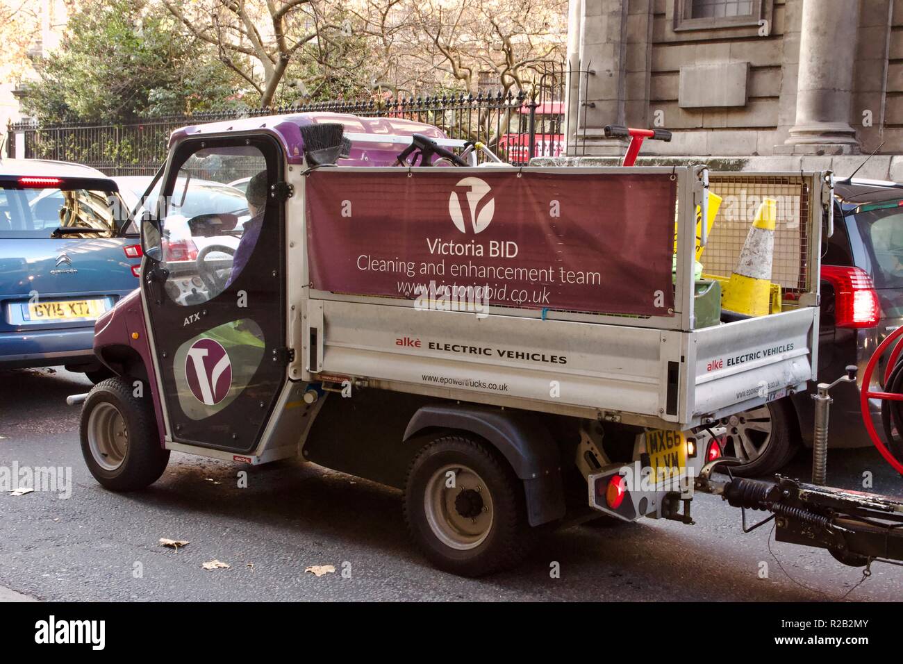 Victoria BID Alke Electric Vehicle which has zero emissions and is environmentally friendly Stock Photo