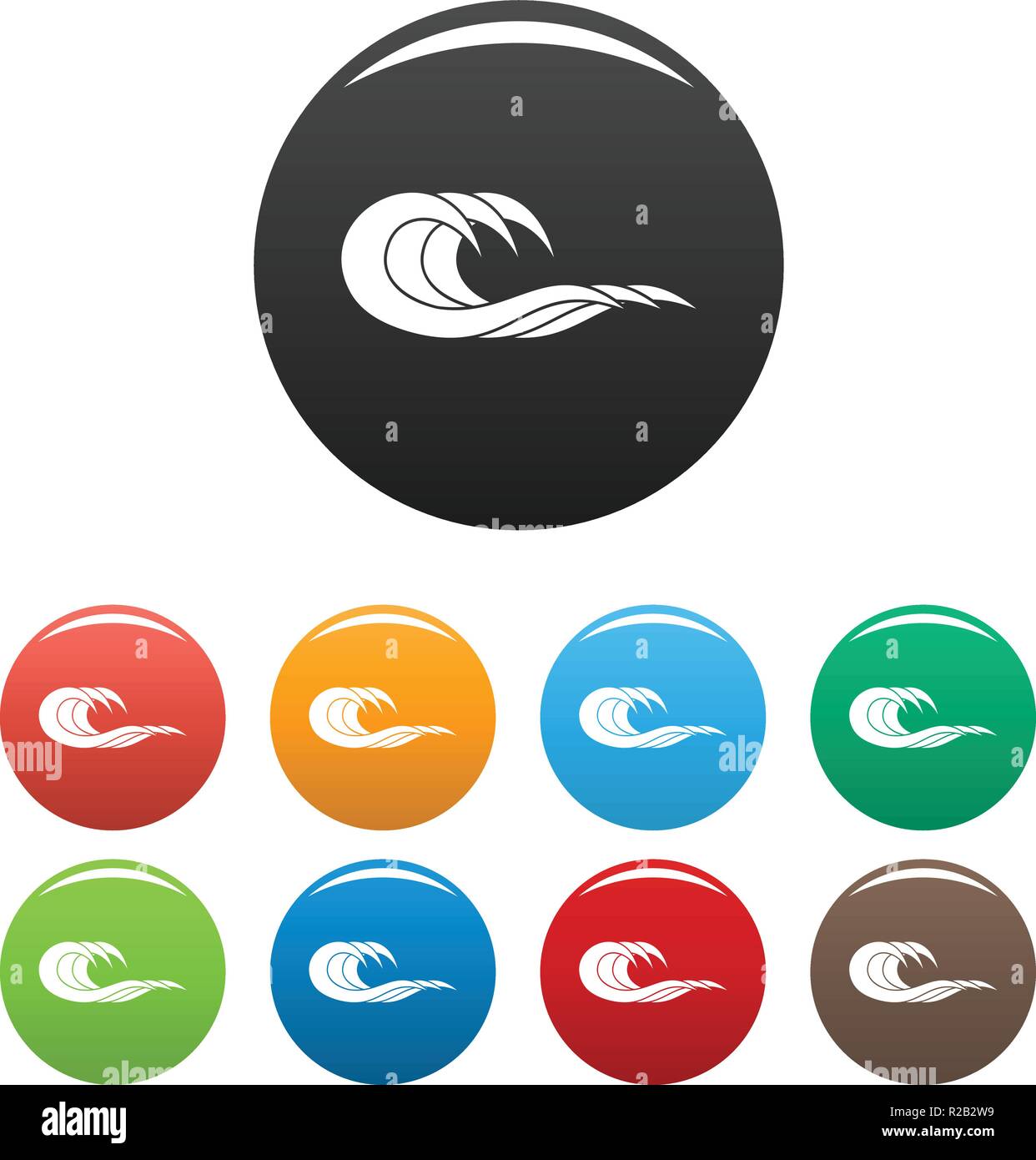 Wave splashing icon. Simple illustration of wave splashing vector icons ...