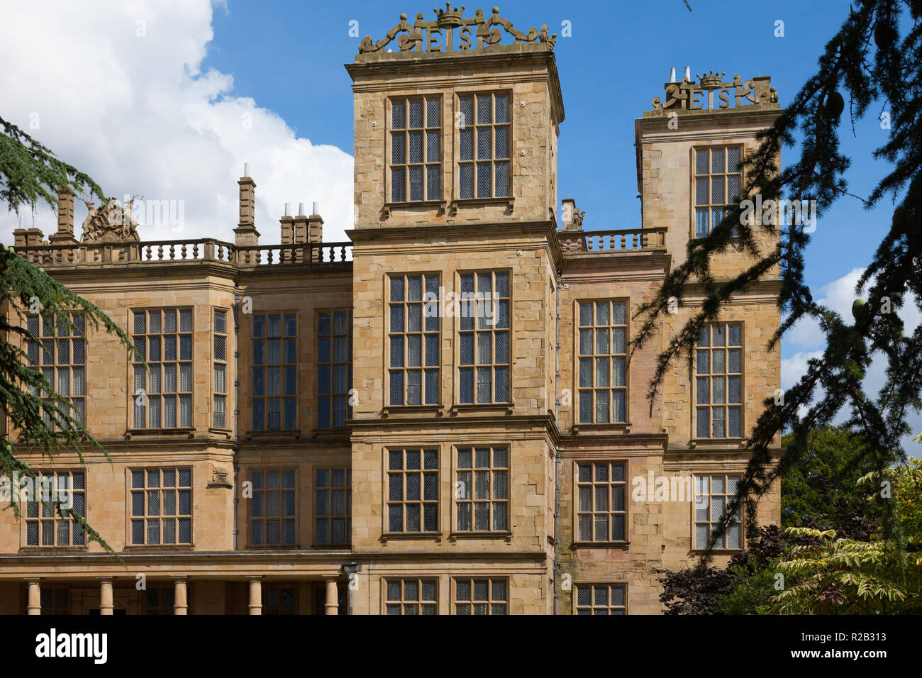 Hardwick Hall, Elizabethan country house in Derbyshire, England Stock ...