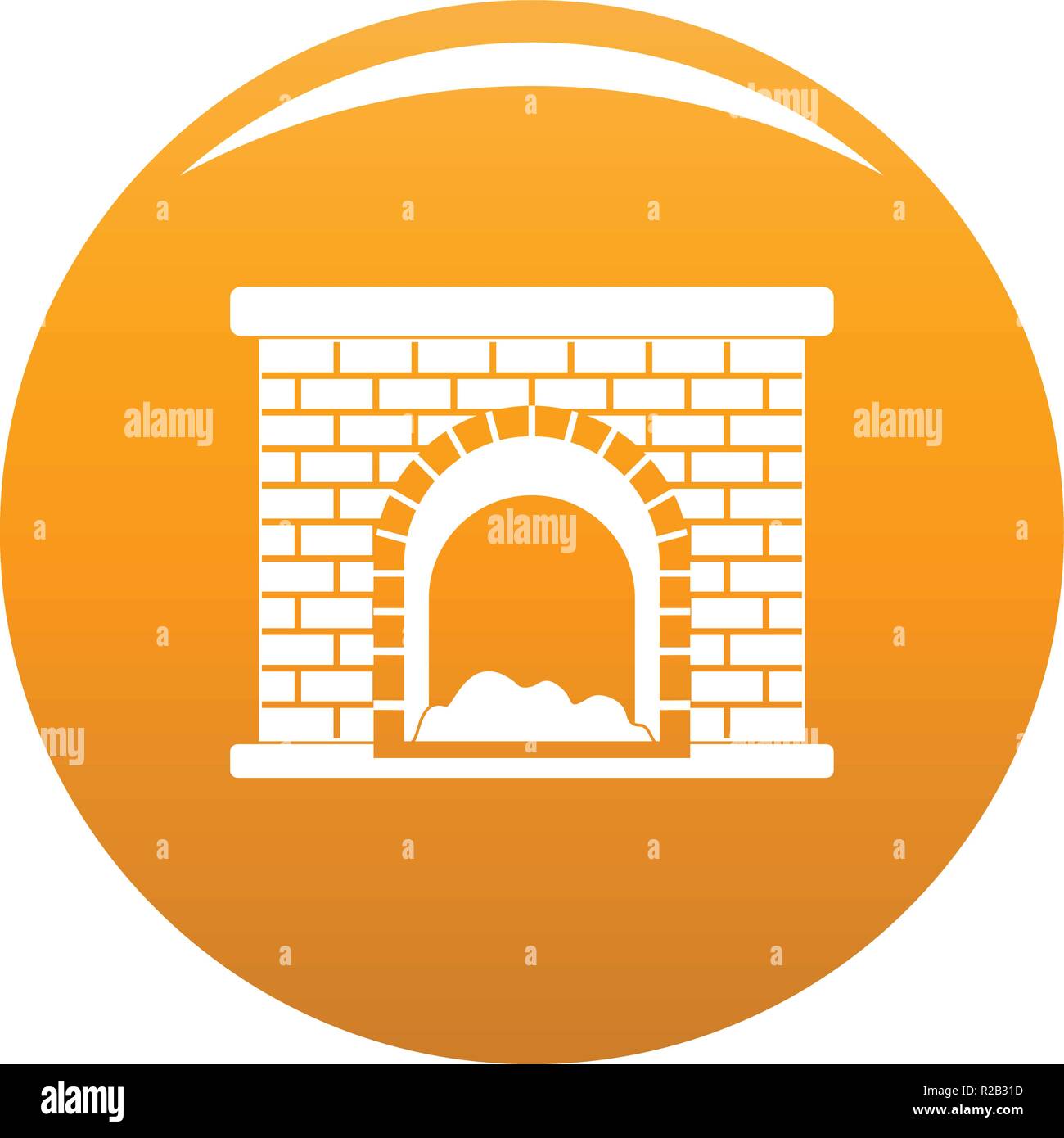Brick Fireplace Icon Simple Illustration Of Brick Fireplace Vector