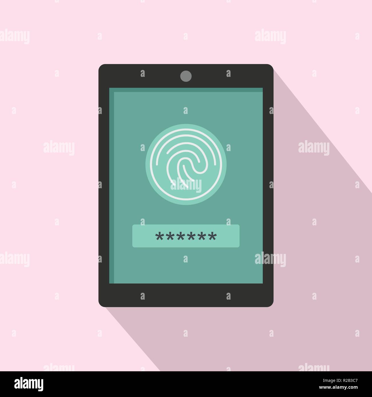Fingerprint password icon. Flat illustration of fingerprint password ...