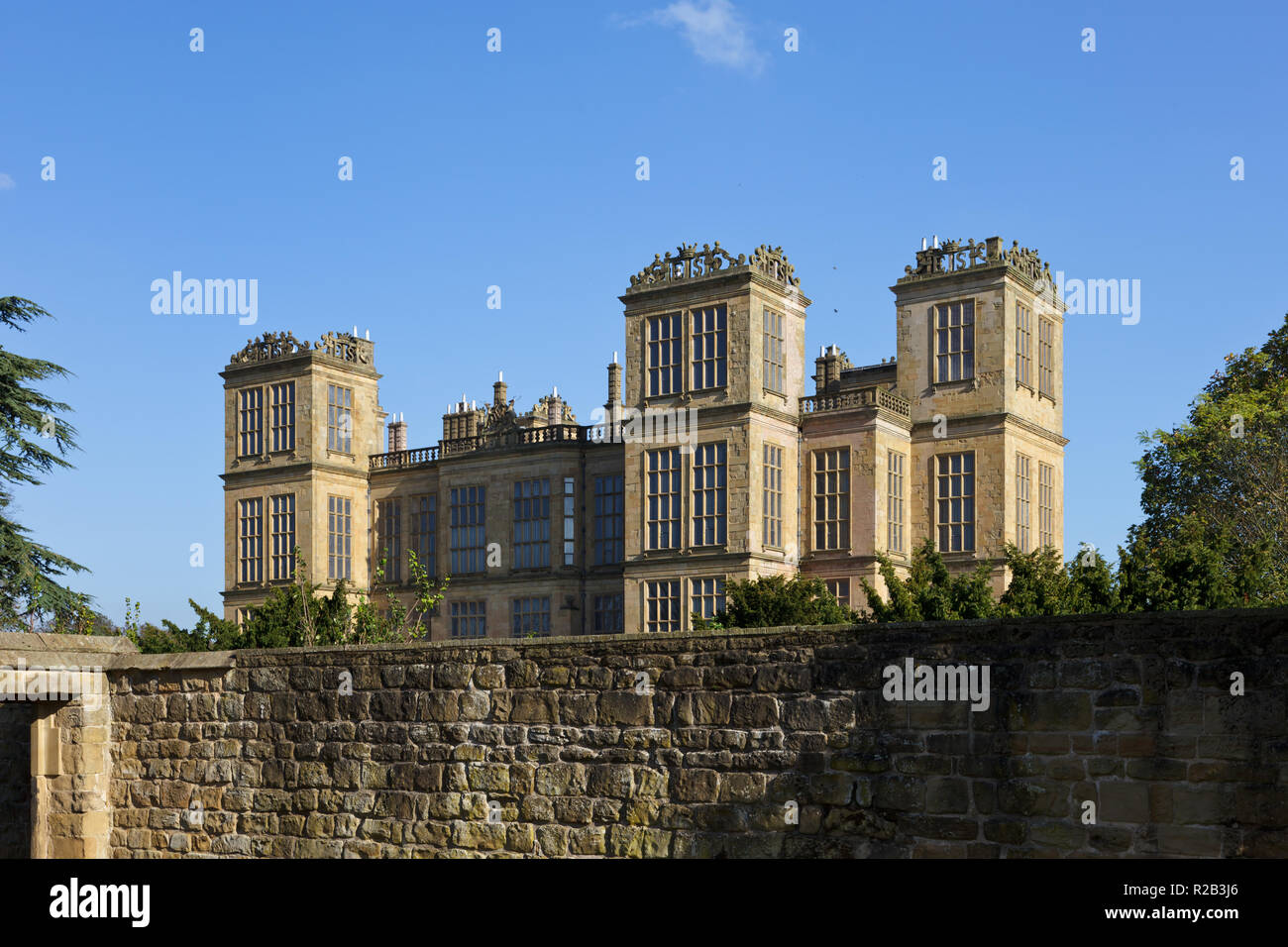 Hardwick Hall, Elizabethan country house in Derbyshire, England Stock Photo