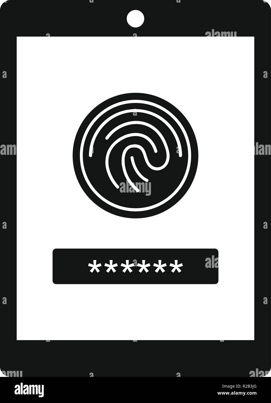 Fingerprint password icon. Simple illustration of fingerprint password ...
