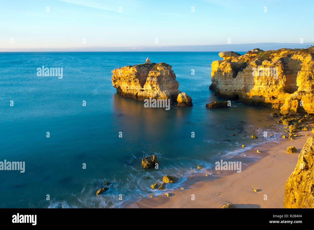 Unusual rock formations, Praia Sao Rafael, Sao Rafael Beach, Algarve, Portugal Stock Photo