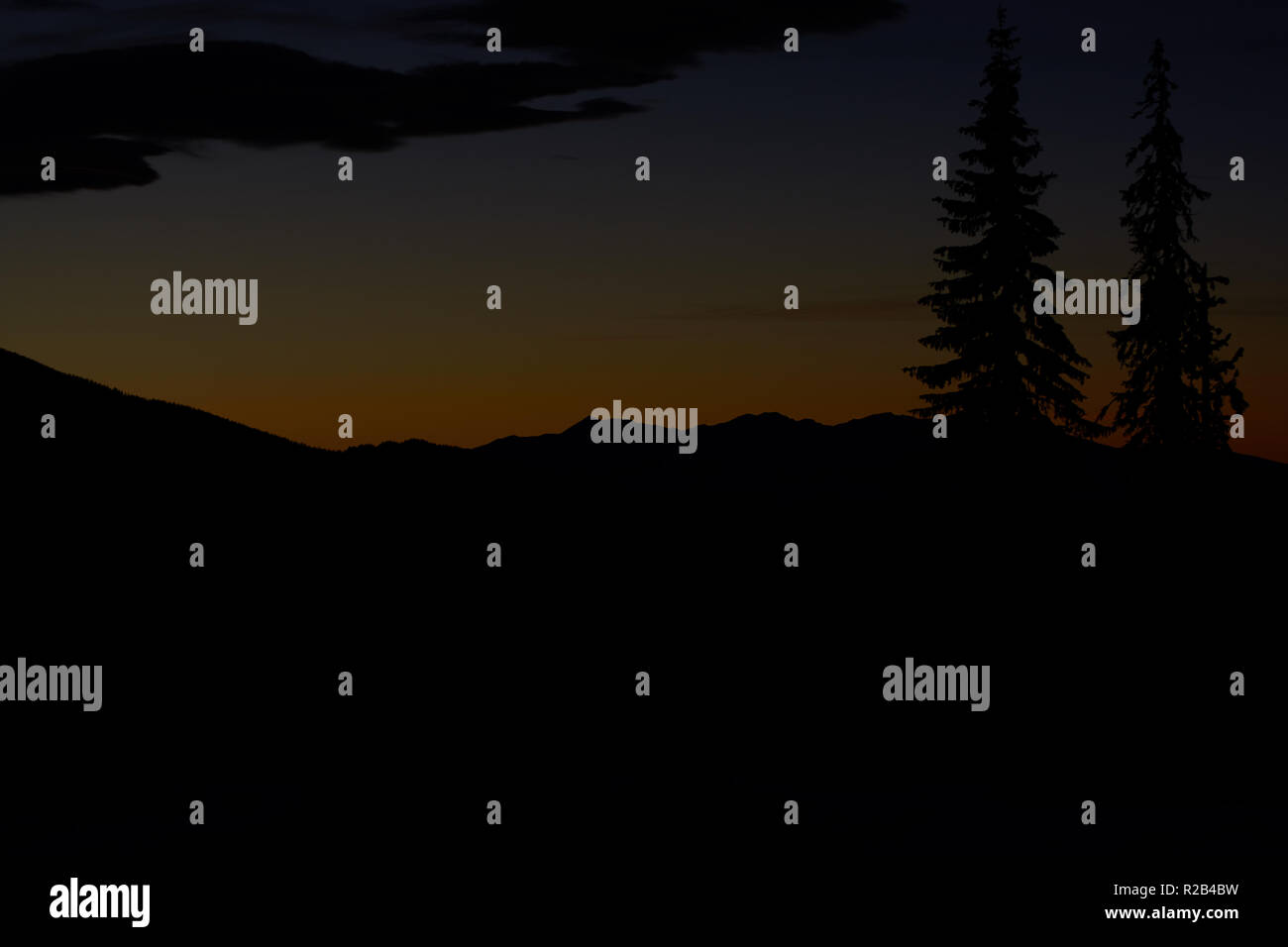 Silhouette fir trees hi-res stock photography and images - Alamy