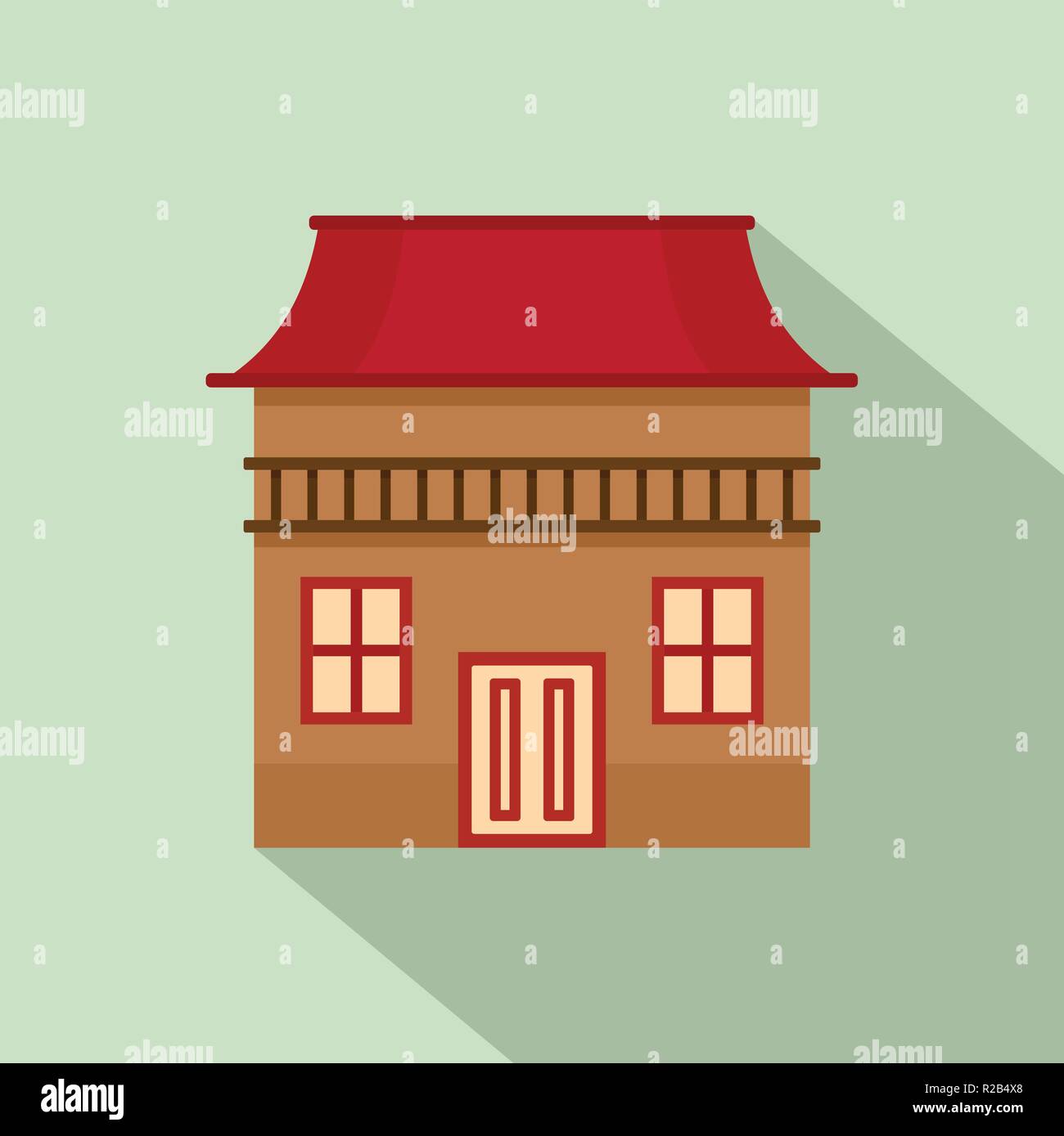 Wood house icon. Flat illustration of wood house vector icon for web ...