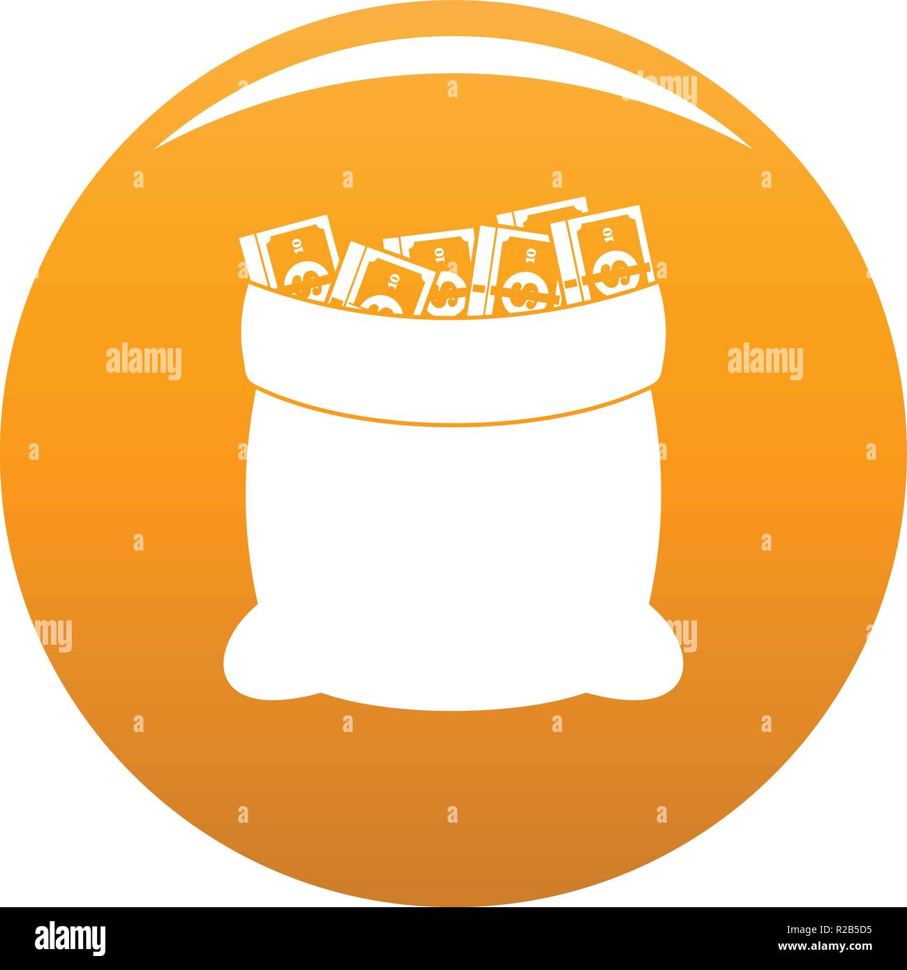 Big bag money icon. Simple illustration of big bag money vector icon ...