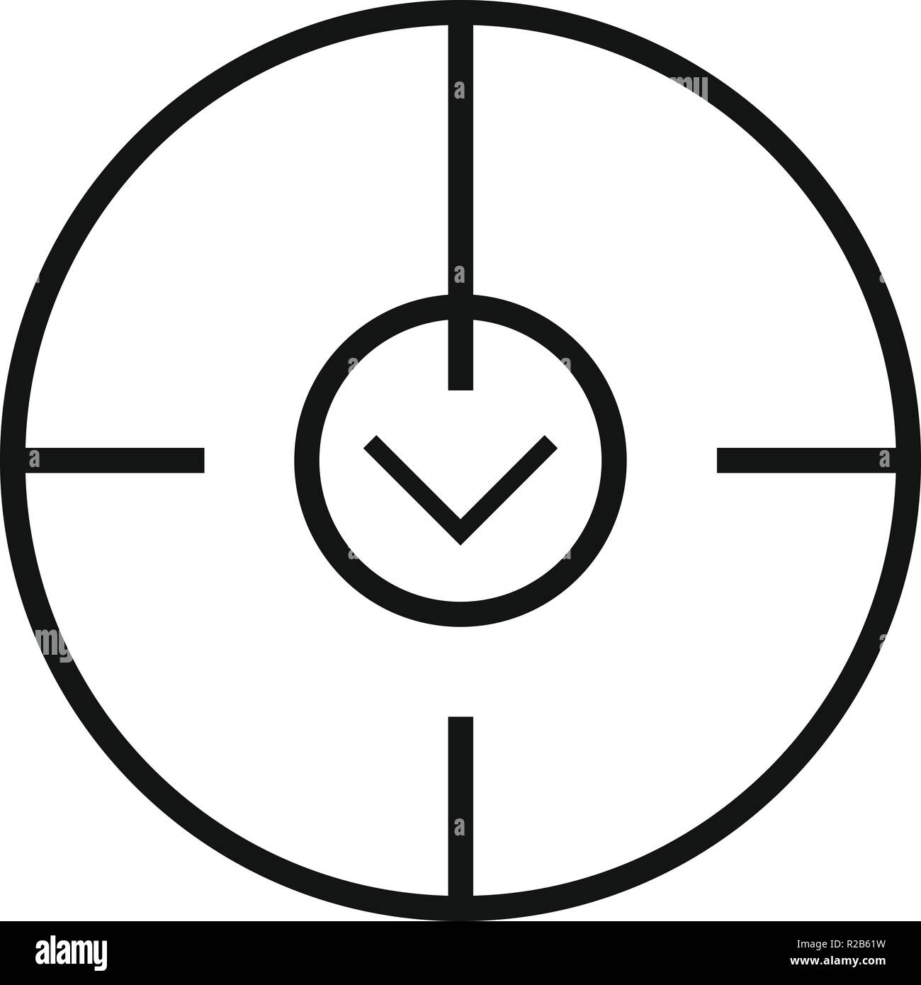 Digital gun aim icon. Simple illustration of digital gun aim vector