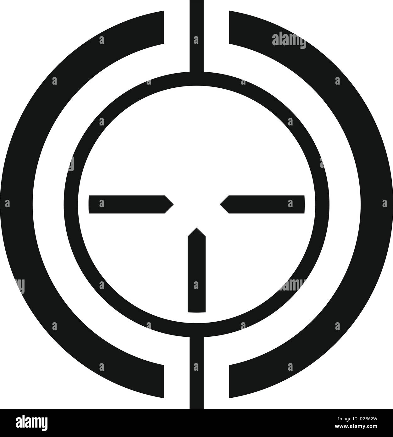 Gun scope aim icon. Simple illustration of gun scope aim vector icon