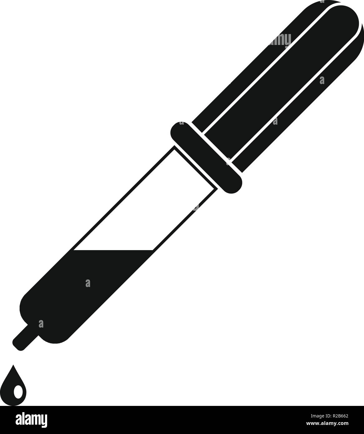Pipette drop icon. Simple illustration of pipette drop vector icon for