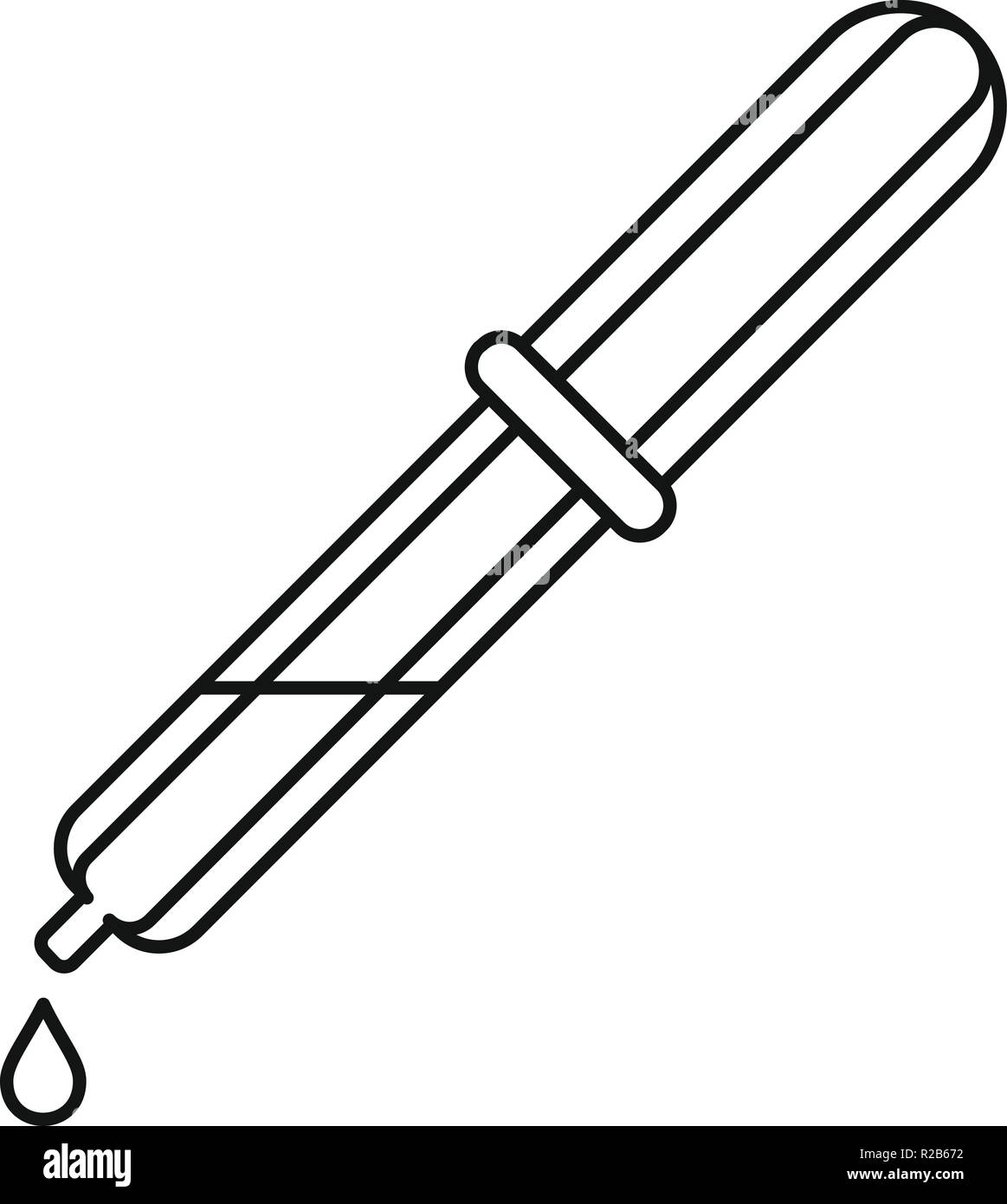 Pipette drop icon. Outline illustration of pipette drop vector icon for