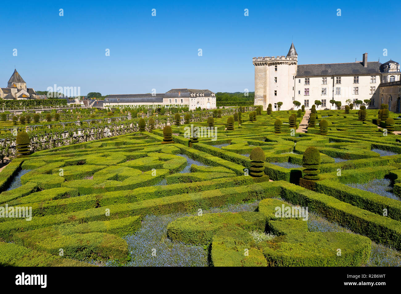 Gardens of the Château de Villandry, Loire Valley, France Stock Photo