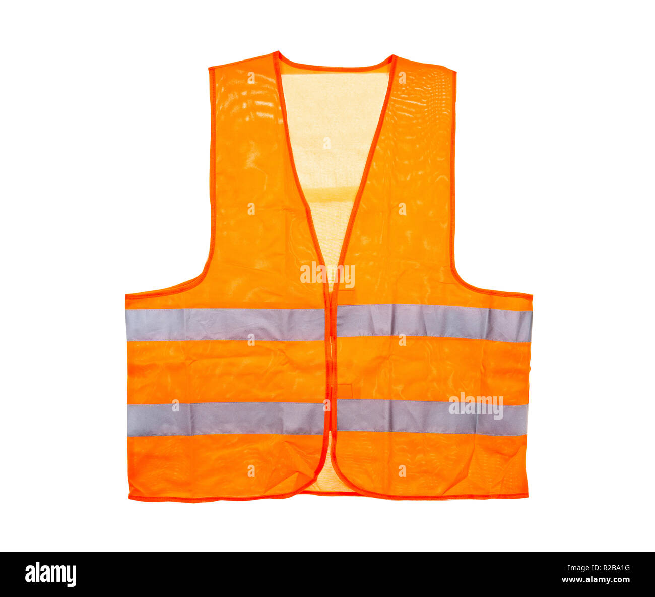 Orange safety vest, isolated on a white background with a clipping path ...