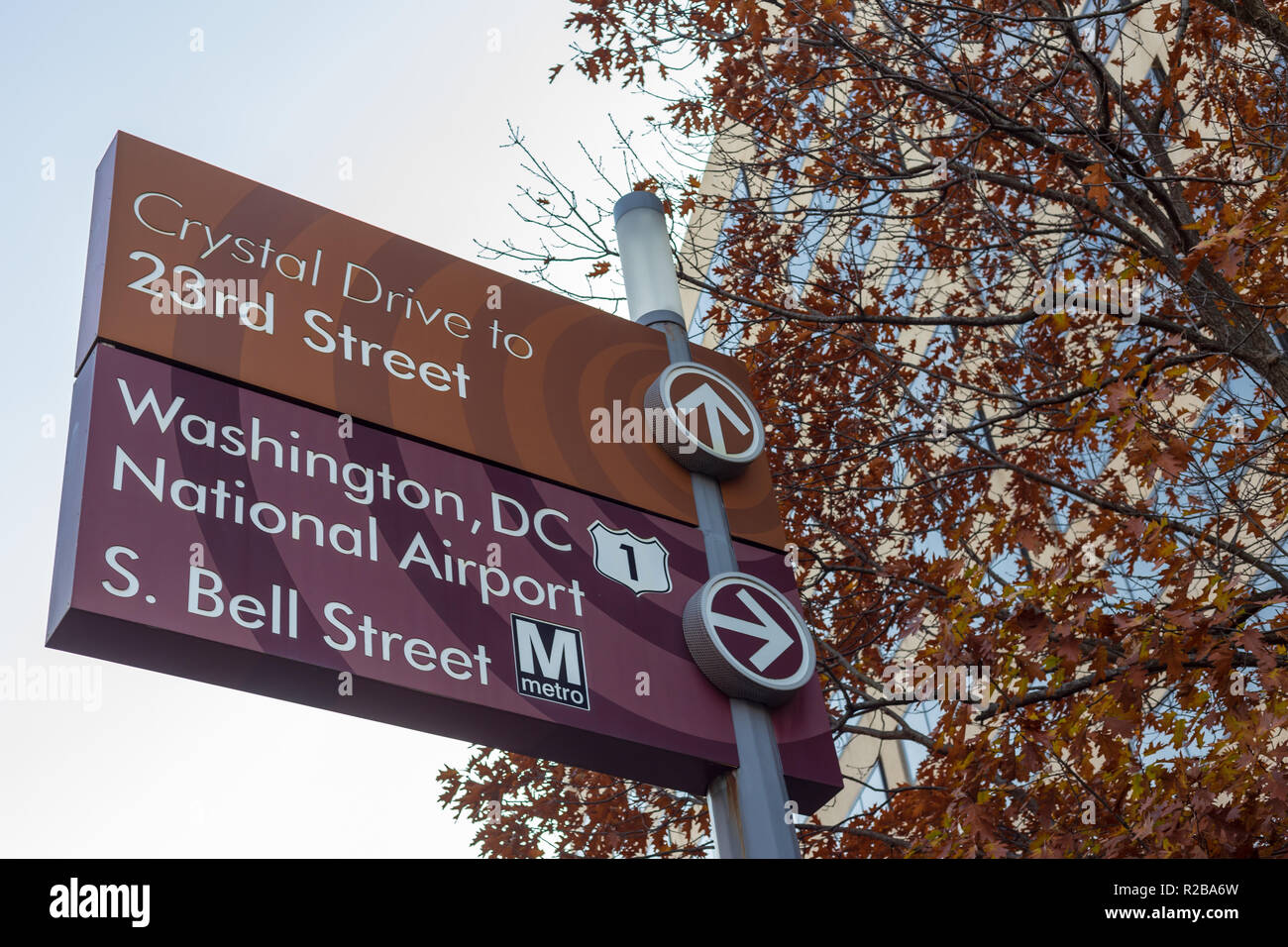 ARLINGTON, V.A. NOVEMBER 17 2018 Signage along Crystal Drive in