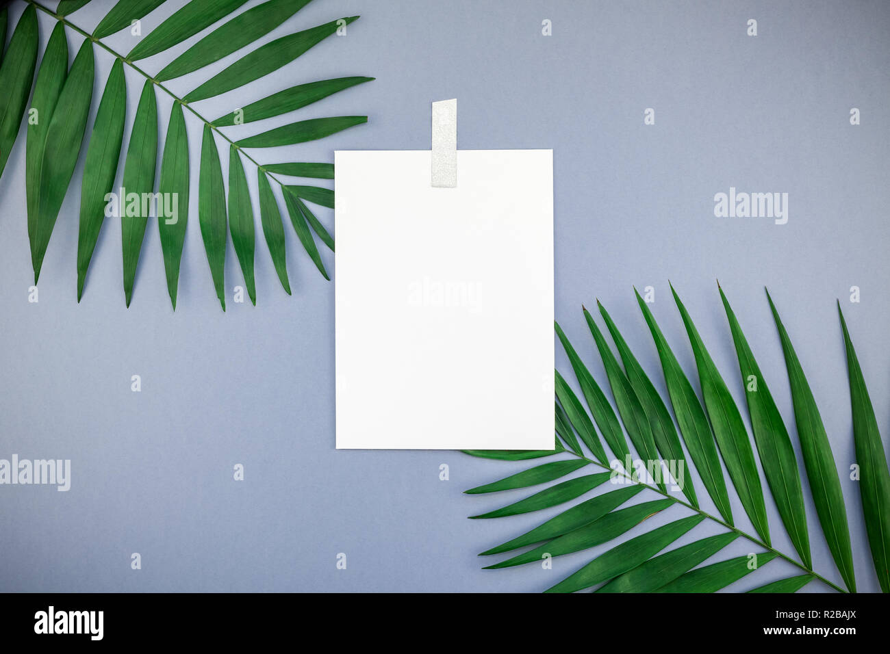 Creative flat lay top view mock up blank paper sheet postcard clipboard ...
