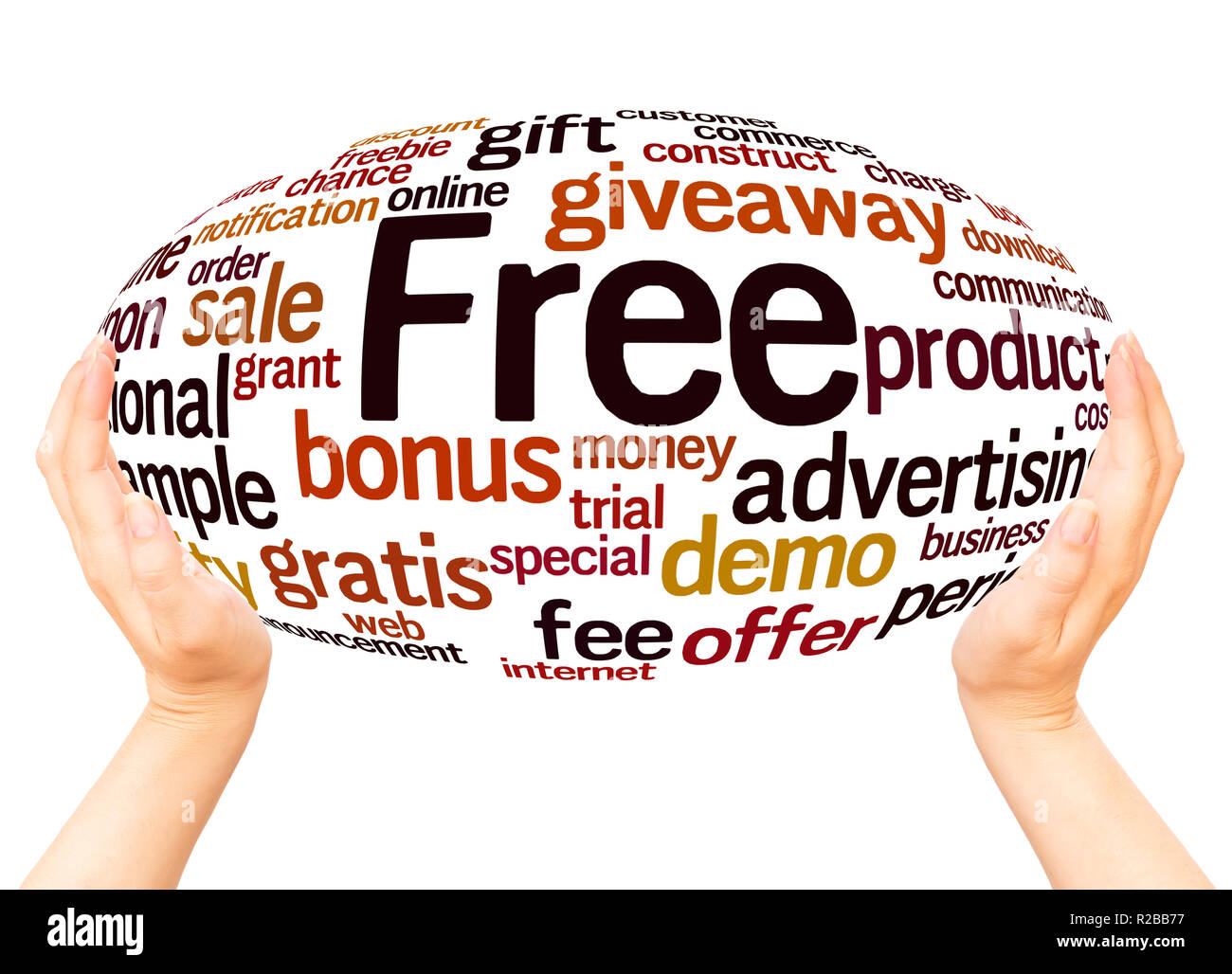 Free word cloud hand sphere concept on white background Stock Photo - Alamy