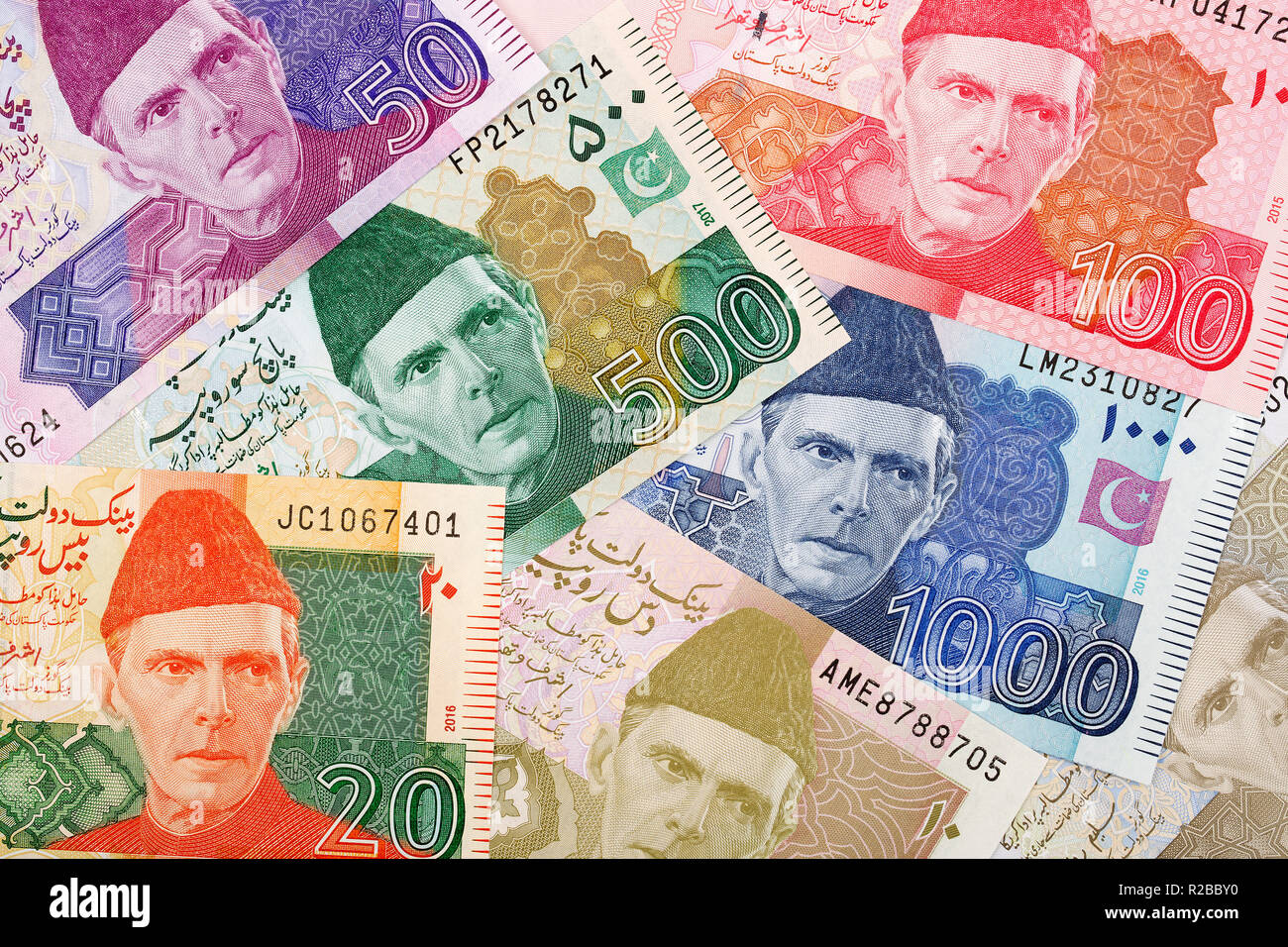 Pakistani money, a business background Stock Photo