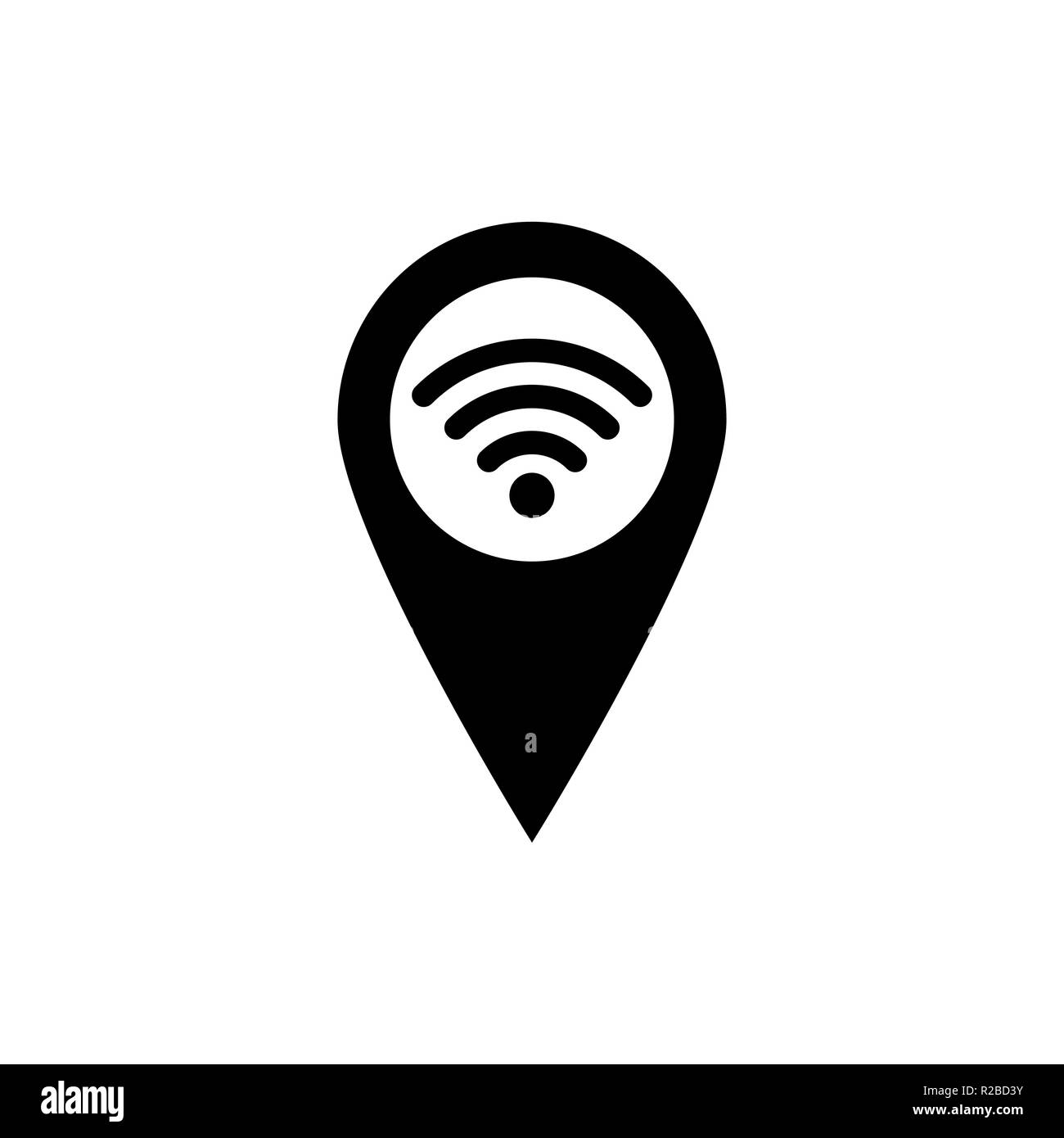 Vector illustration, flat design Map makerwifi Stock Vector