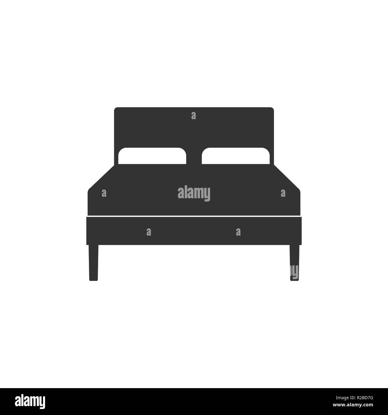 Vector illustration, flat design Double bed Stock Vector Image & Art ...