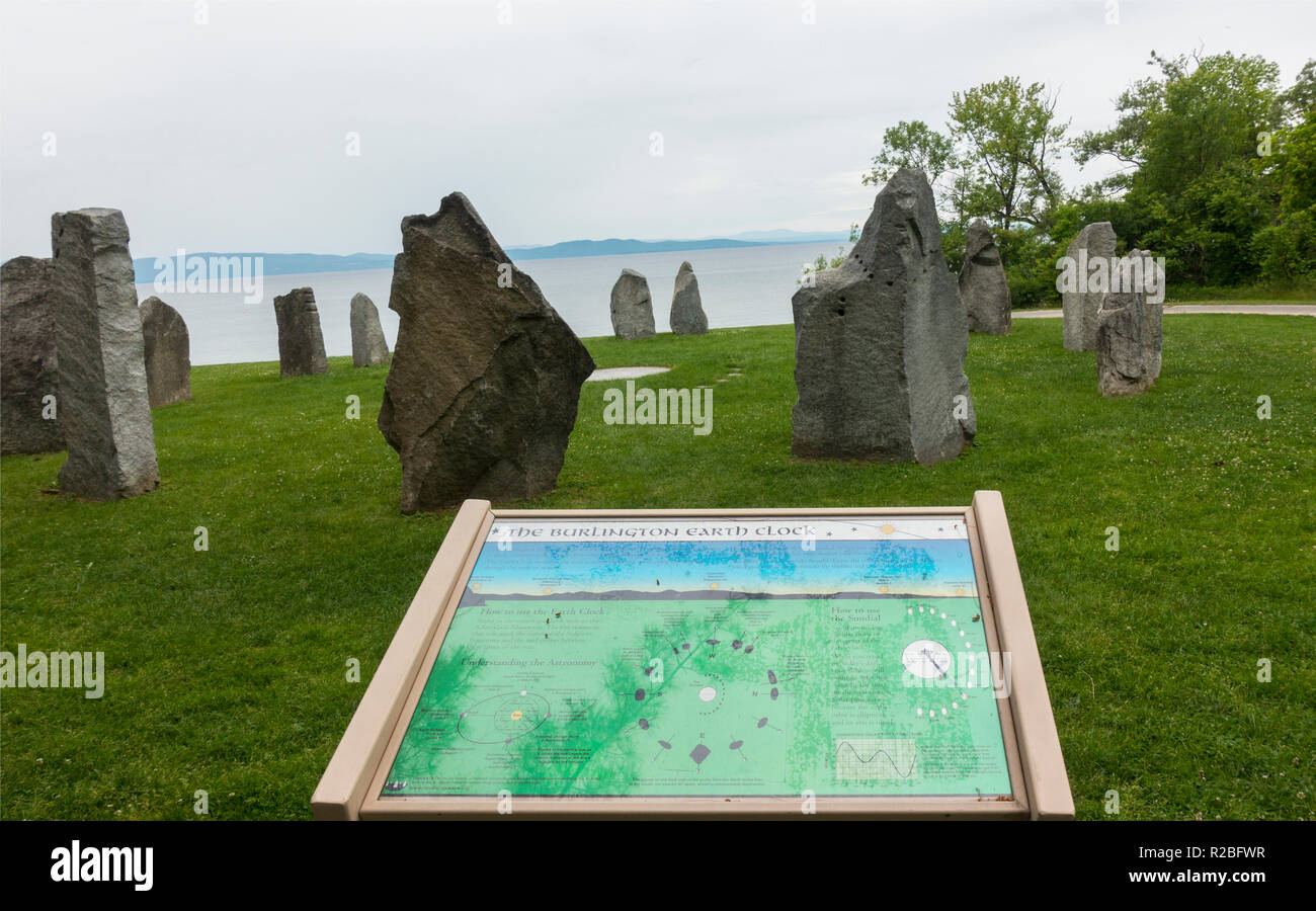 Burlington Earth Clock Vermont Stock Photo Alamy