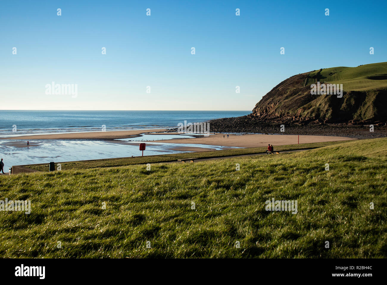 St Bees Head on a beautiful autumn day with clear blue sky -St Bees, Whitehaven, Cumbria Stock Photo
