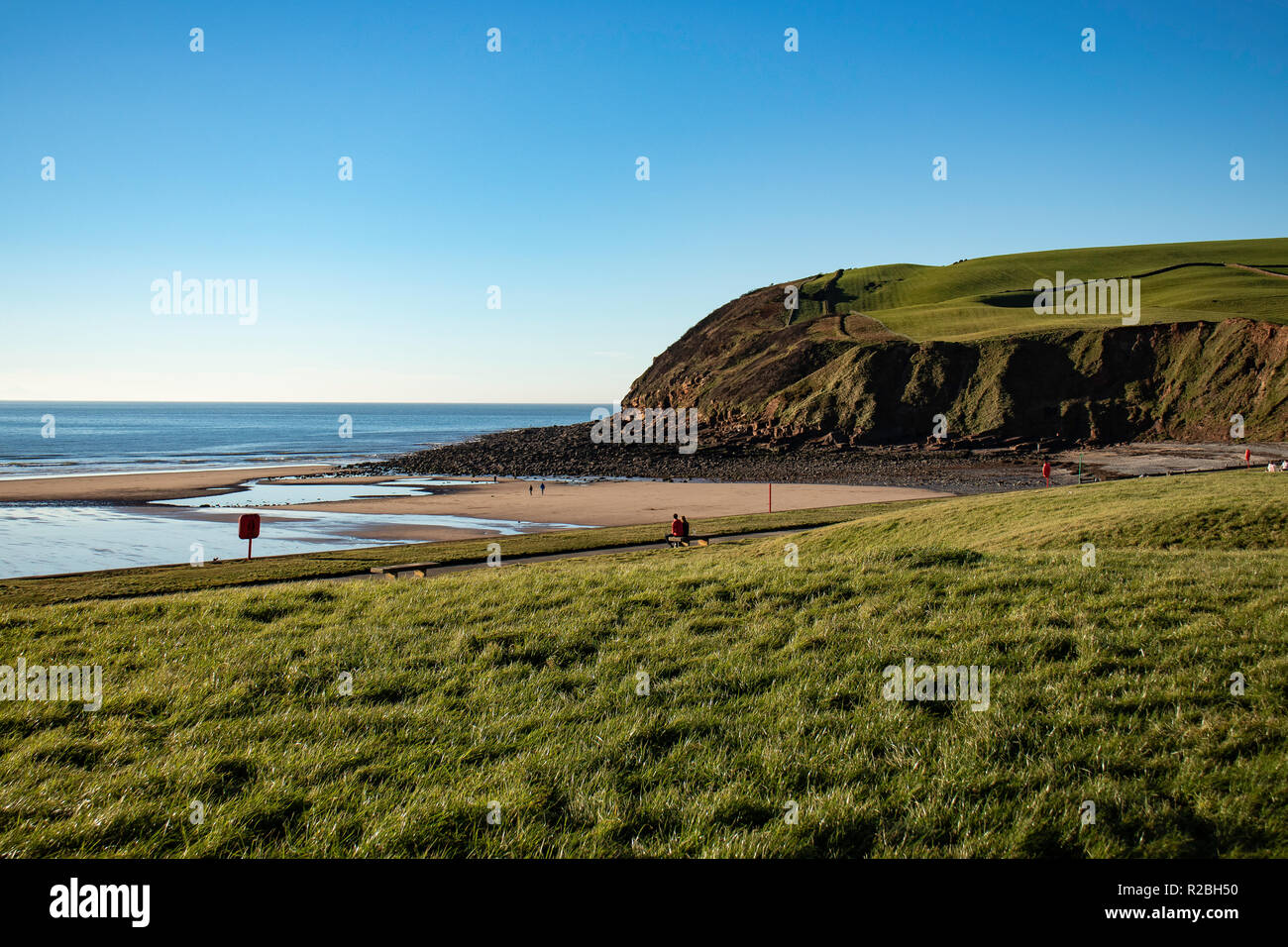 St Bees Head on a beautiful autumn day with clear blue sky -St Bees, Whitehaven, Cumbria Stock Photo