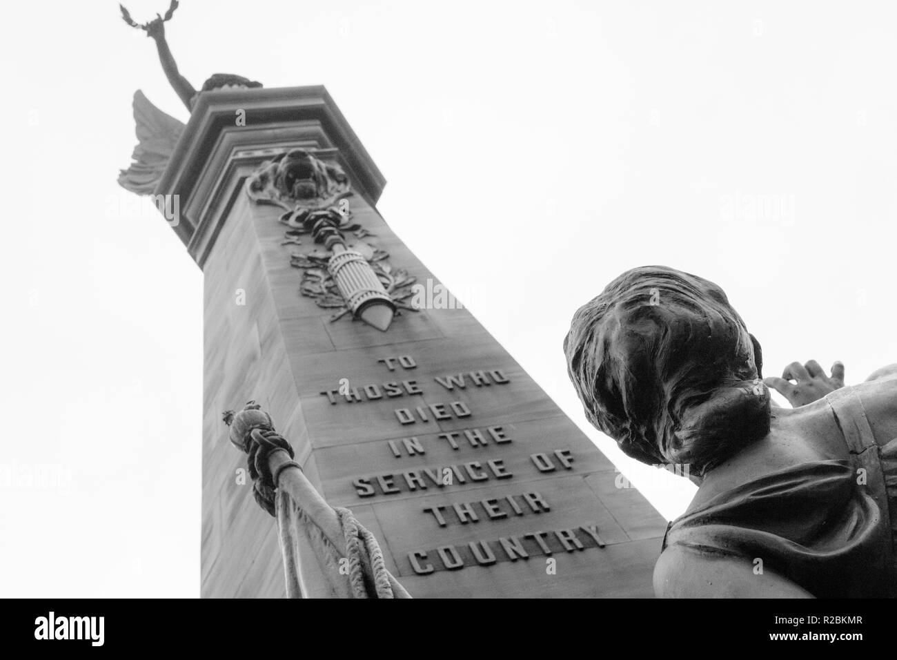 Newcastle upon Tyne/England - January 10th 2018: Newcastle Haymarket monument war memorial Stock Photo