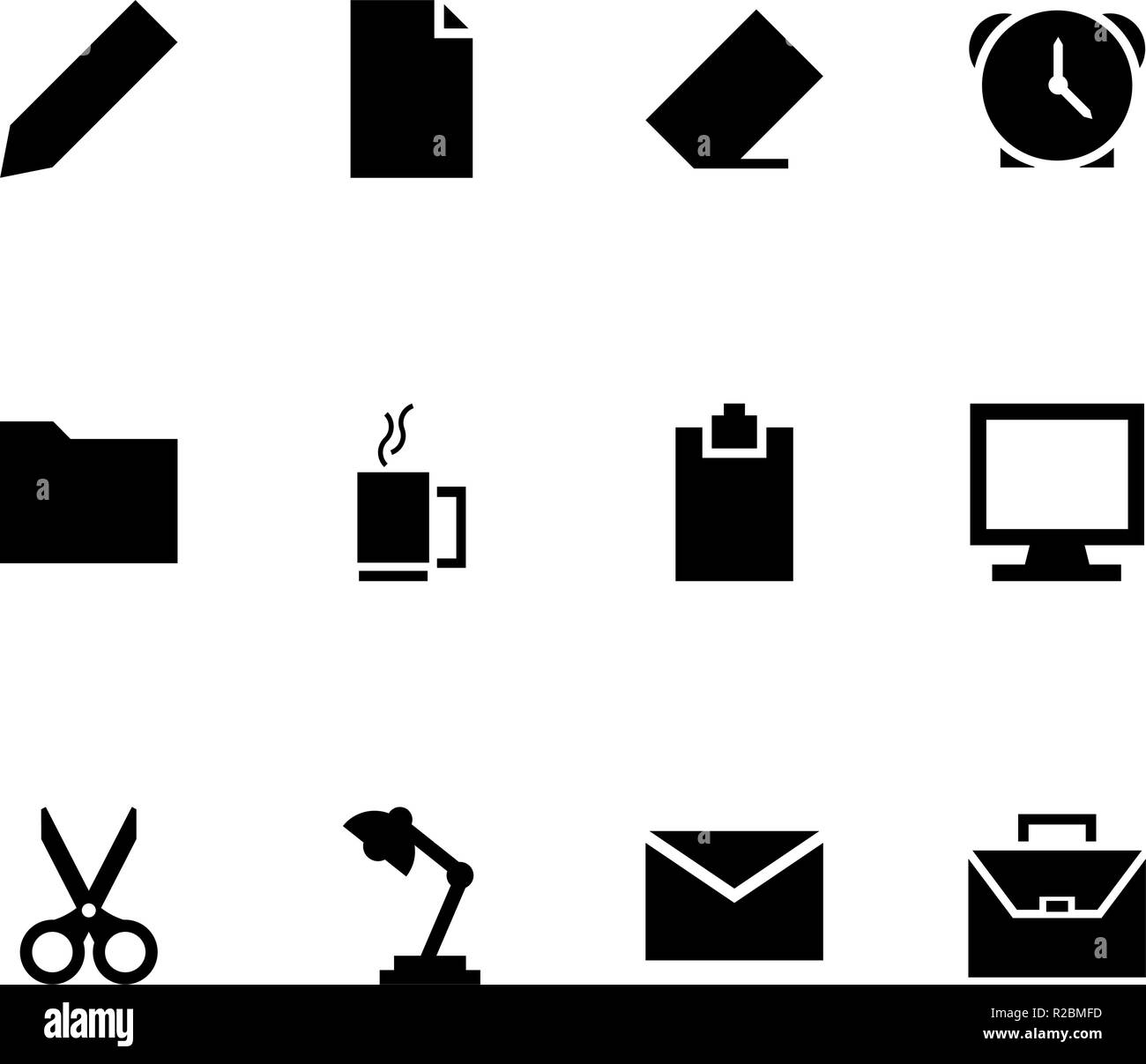 Office Icon Set on white background Stock Vector Image & Art - Alamy