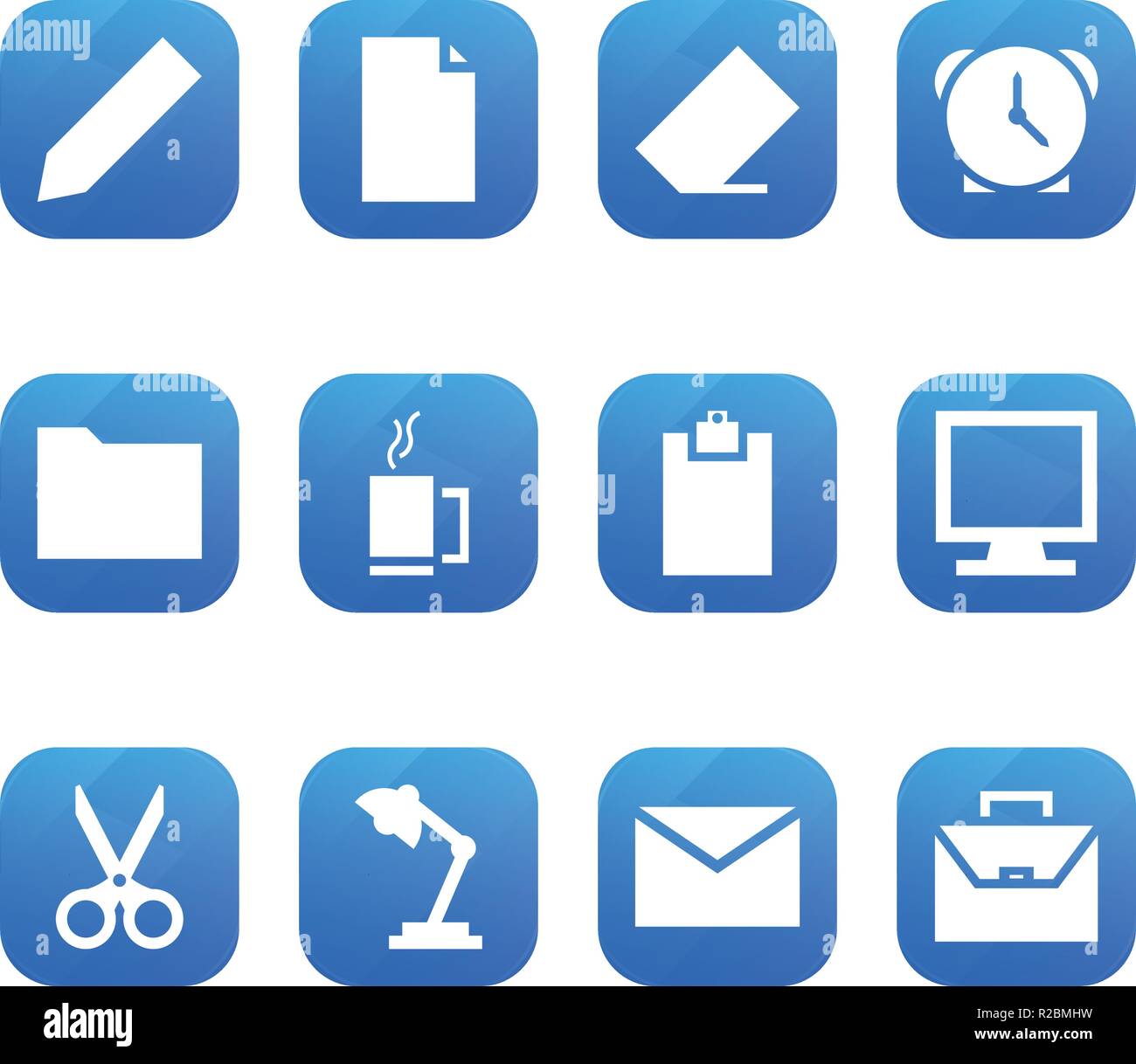 Office Icon Set on white background Stock Vector Image & Art - Alamy