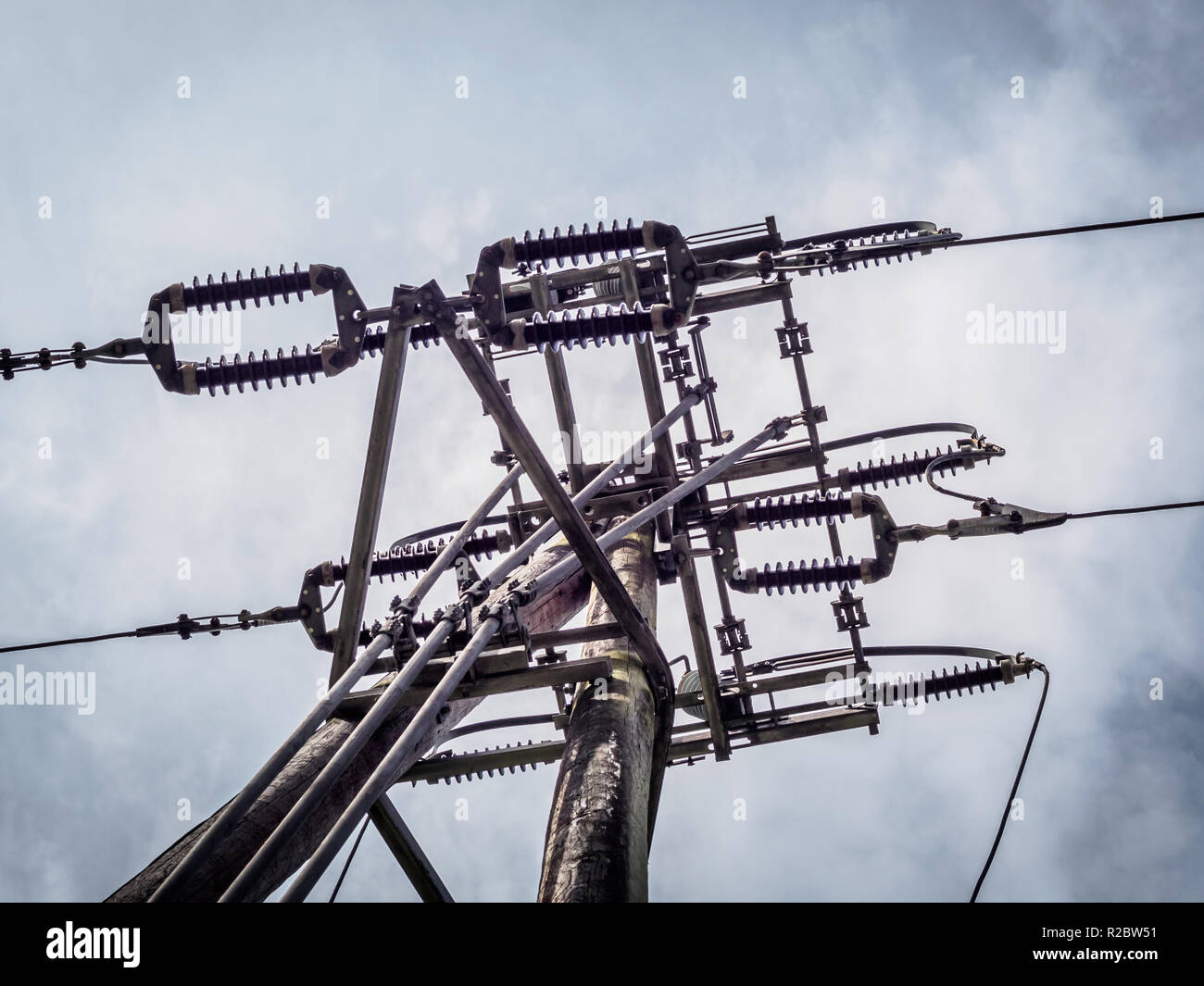Power line mast Stock Photo