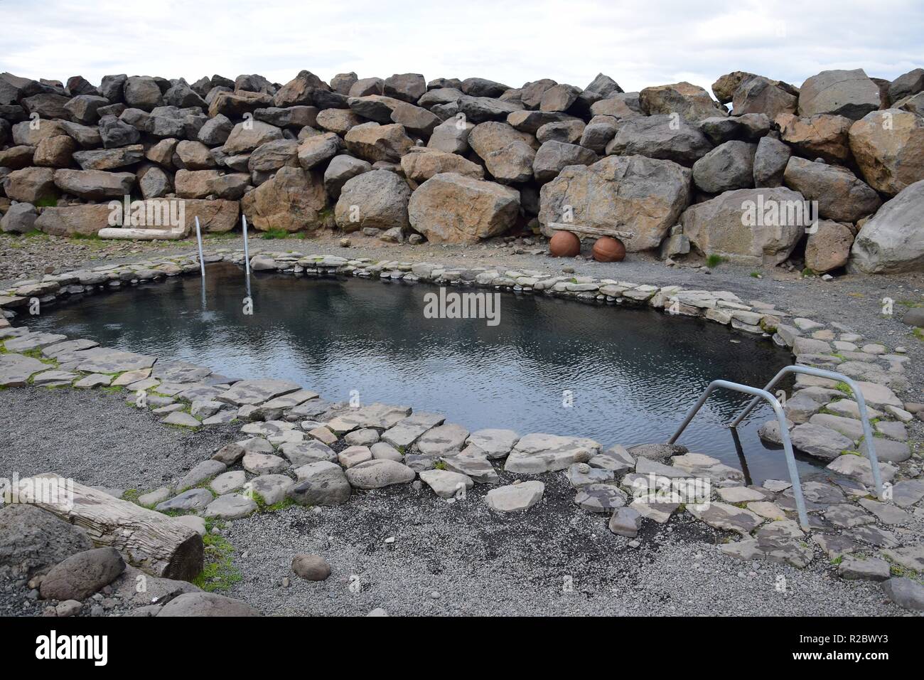 The hot pool Jarlslaug on peninsula Skagi in Iceland. Stock Photo
