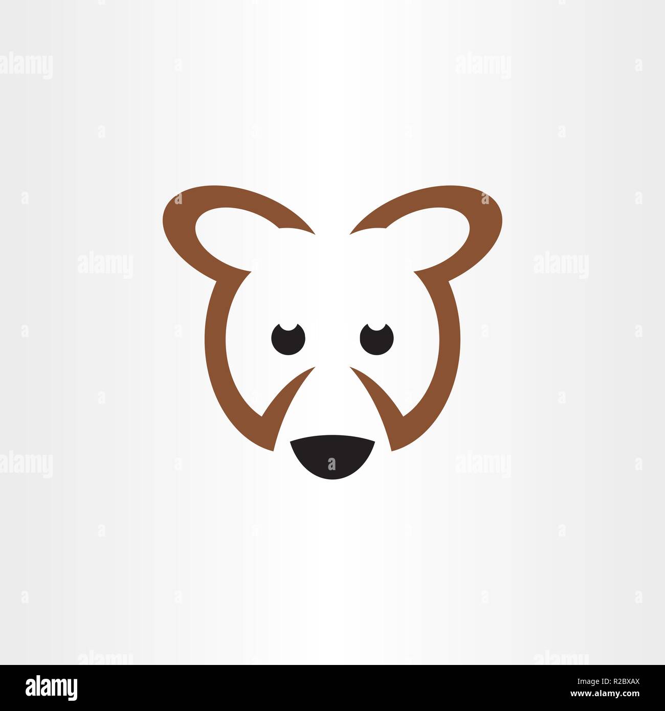 brown bear icon logo vector symbol design Stock Vector