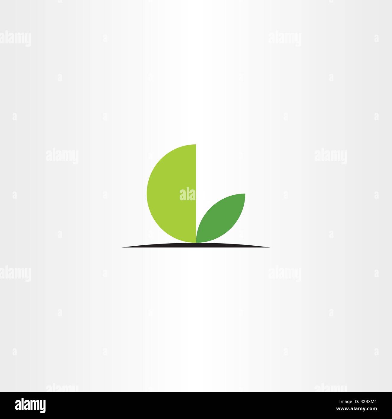 green leaves l logo letter circle icon vector Stock Vector Image & Art ...