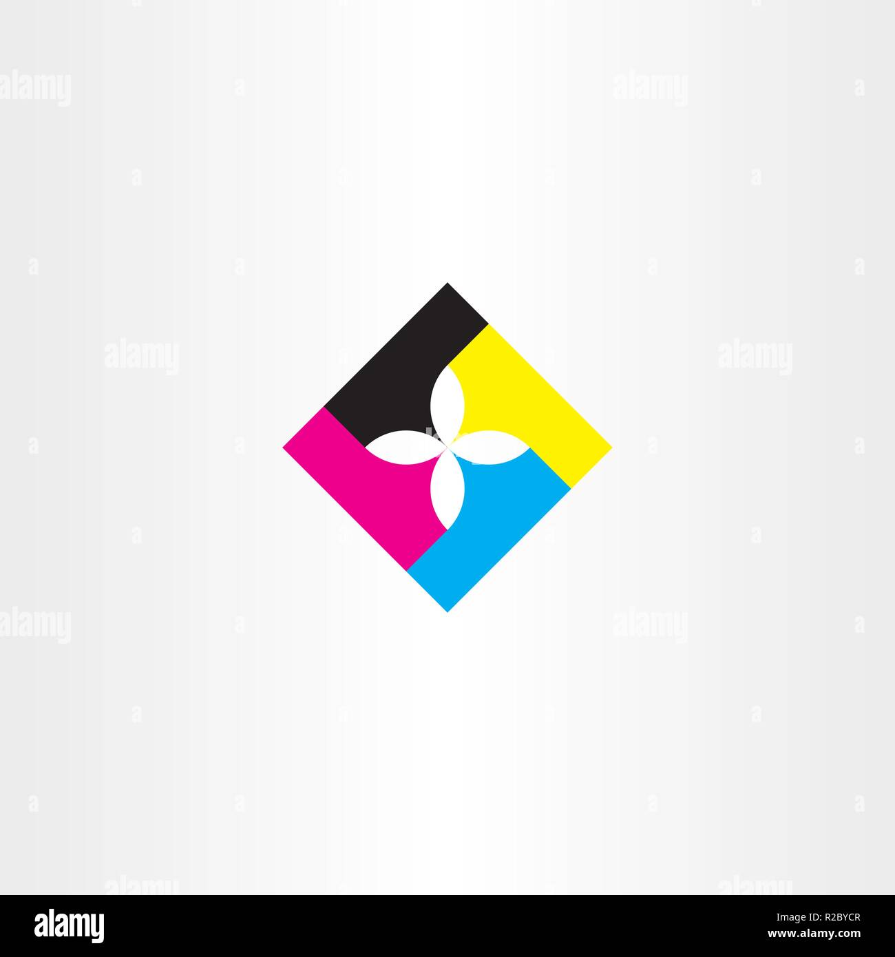 print logo icon flower element cmyk vector sign Stock Vector Image ...