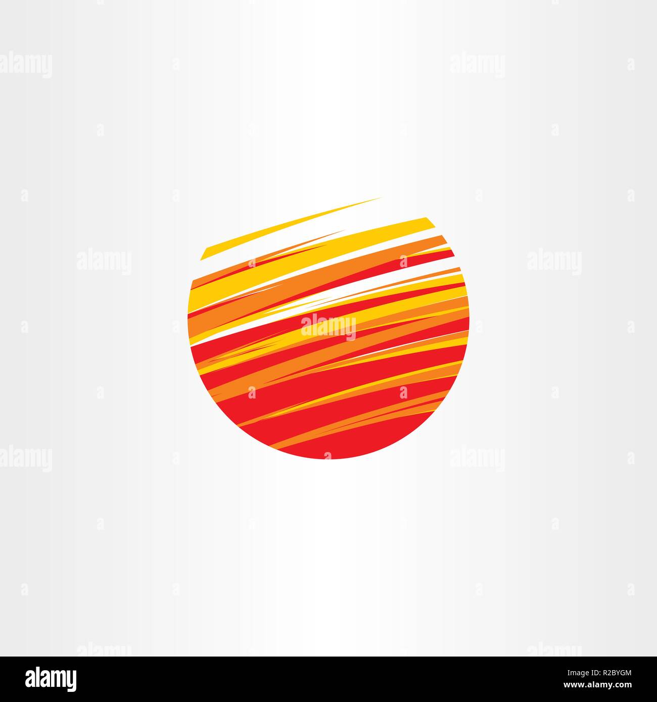 red fire planet globe logo vector icon Stock Vector