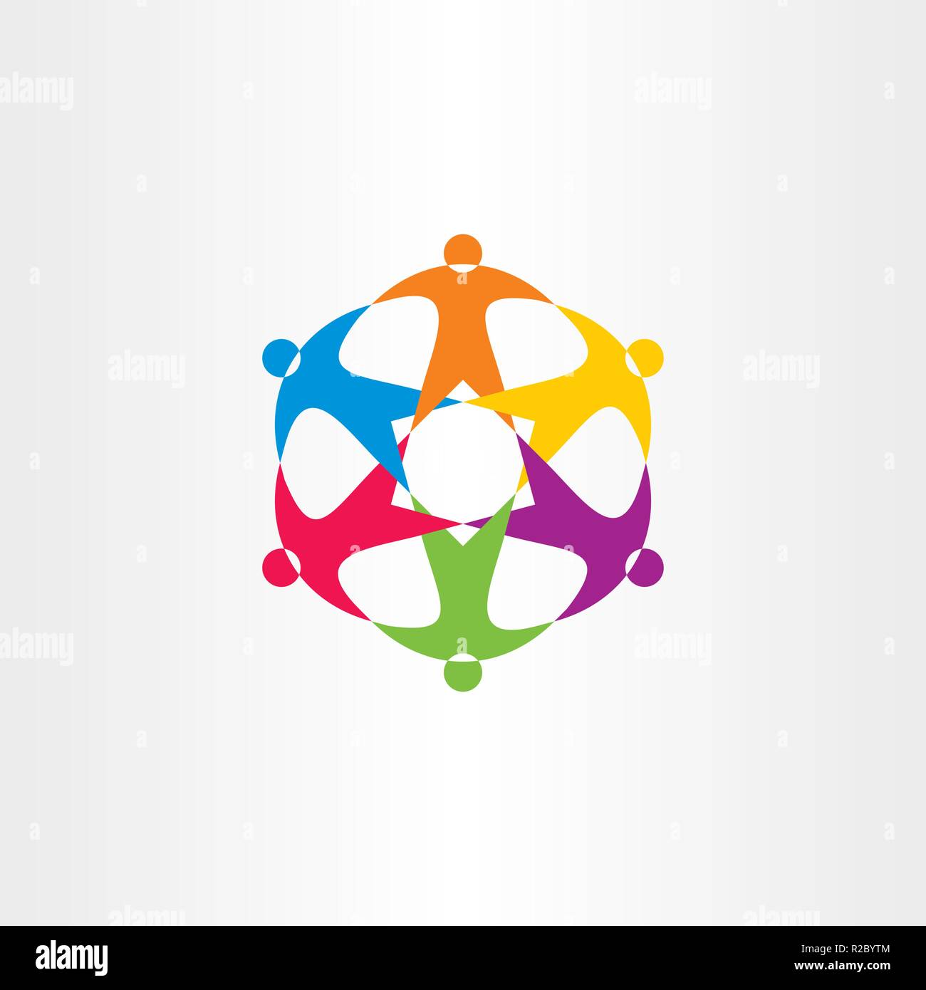 team people circle colorful logo connection icon Stock Vector