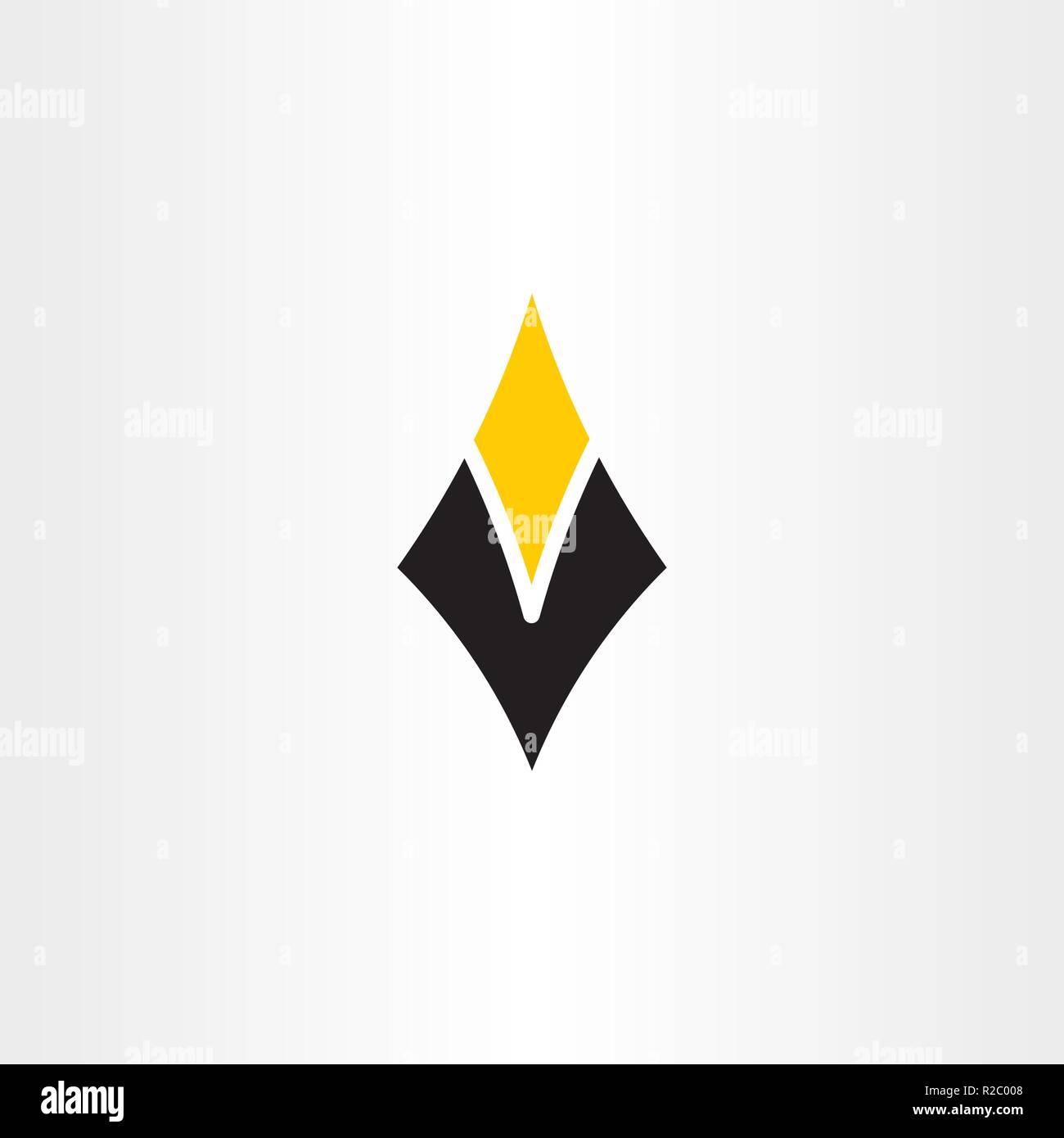 v letter black yellow icon symbol logo design Stock Vector Image & Art ...