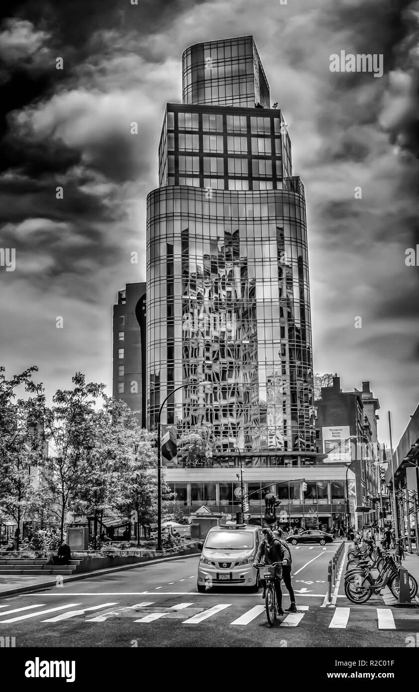 New York City, USA, May 2018, modern building at Astor Place, Manhattan Stock Photo
