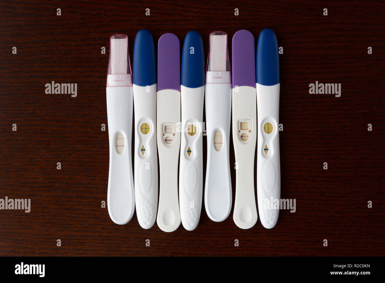 Group of Various Pregnancy Test Brands on Wood Surface Stock Photo Alamy